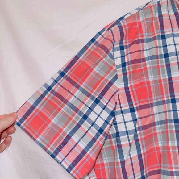Men's Croft & Borrow Multicolor Plaid Short Sleeve East Care Button Up Shirt XL - Picture 2 of 7